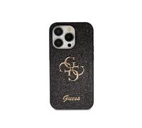 Guess Coque 4G Metal Logo Glitter iPhone 15 Pro Max Noir