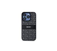 Coque pour iPhone 15 Pro Max Repeat Pattern Tonal Stripe avec Logo Métallisé Noir