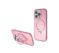 Coque pour iPhone 15 Pro Max - Ring Stand Script Glitter MagSafe (GUHMP15XHRSGSP) - Rose