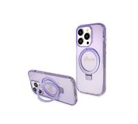 Guess IML Ring Stand Glitter MagSafe Back Cover pour iPhone 15 Pro Max violet