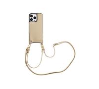 Selencia Selencia Coque arrière avec cordon et porte-cartes Nova iPhone 15 Pro Max Beige Beige