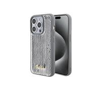 Guess Sequin Script Metal - Coque iPhone 15 Pro (argent)