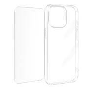 Coque pour iPhone 15 Pro Silicone Gel et Verre Trempé 9H Transparent