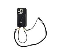 Selencia Coque de télephone Sera avec cordon et porte-cartes enveloppe pour Apple iPhone 15 Pro - Noir