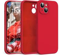 Coque pour iPhone 15, Protection de l'objectif am¿¿lior¿¿e, Coque en Silicone pour iPhone 15 6.1"" Antichoc, Rouge