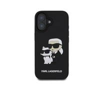 Coque pour iPhone 16 3D Karl et Choupette Renforcée Karl Lagerfeld Noir