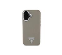 Coque pour iPhone 16 Antichocs à Effet Grainé avec Logo Triangulaire Marron
