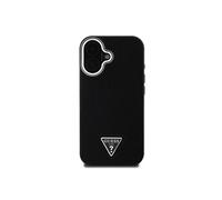 Coque pour iPhone 16 Antichocs à Effet Grainé avec Logo Triangulaire Noir