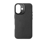 Coque pour iPhone 16 Antichocs en Cuir Compatible MagSafe Noir