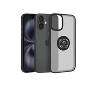 Coque pour iPhone 16 - AVIZAR - Bague Métallique Support Vidéo - Noir