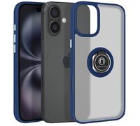 Avizar Coque pour iPhone 16 Bague Métallique Support Vidéo Bleu nuit