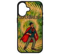 Coque Pour Iphone 16 Bois Veritable Silicone Super Bricolo Papa De Protection Humour Drole Vert Papy Bricoleur Comics Heros Comique Apple