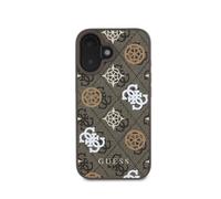 Coque pour iPhone 16 Compatible MagSafe Édition 4G Peony Ultra-Chic Guess Marron