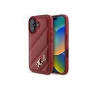 Coque pour iPhone 16 - Diagonal Matelassé (KLHCP16SPQQDSMGR) - Rouge
