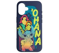 Coque pour iPhone 16 Disney Lilo & Stitch Beach Vibes avec Nani & Scrump 'Ohana