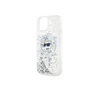 Coque pour iPhone 16 - Glitter Liquid MagSafe (KLHMP16SLGCHSGH) - Tête de Choupette Transparente