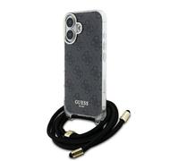 Coque pour iPhone 16 - Guess Crossbody Cord 4G Print (GUHCP16SHC4SEK) - Noir