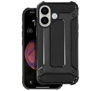 Coque pour iPhone 16 Hybride Coins Renforcés Anti-chutes 1.8m Noir