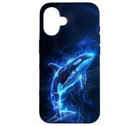 Coque pour iPhone 16 Illustration d'orque bleue électrique