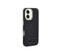 Coque pour iPhone 16 MagSafe Effet Grainé Dos Cristaux Scintillants Kate Spade Noir
