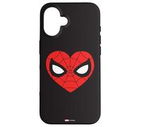 Coque pour iPhone 16 Marvel Spider-Man Masque cœur classique Saint-Valentin