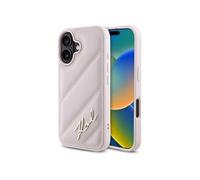 Coque pour iPhone 16 - matelassé en diagonale (KLHCHCP16SPQQDSMGP) - Rose