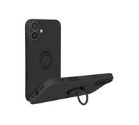 Coque pour iPhone 16 Plus Bague Support Silicone Flexible Noir