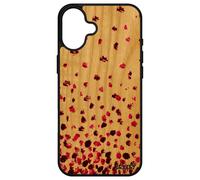 Coque Pour Iphone 16+ Plus Bois Silicone Confettis Pois Romantique Coloré Texture Petales Cadeau Fille Design Rose Motif Etui De Apple