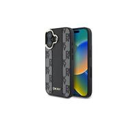DKNY Étui iPhone 16 Plus 6.7 – Rigide MagSafe Checkered Pattern Noir