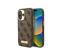 Guess Coque rigide GUHMP16MU4GPRW iPhone 16 Plus Plaque logo 4G MagSafe Marron