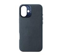 Coque pour iPhone 16 Plus MagSafe en Cuir Antichoc avec Boutons en Métal Decoded Bleu marine