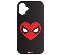 Coque pour iPhone 16 Plus Marvel Spider-Man Masque cœur classique Saint-Valentin