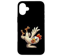 Coque pour iPhone 16 Plus Poule Breakdance Stand Poule Poule Somersault