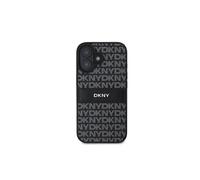 Coque pour iPhone 16 Plus Série Repeat Pattern Tonal Stripe avec Logo Métallisé Noir