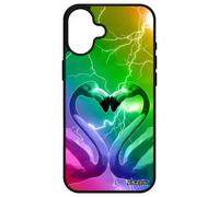 Coque pour iPhone 16+ Plus silicone flamant rose etui eclair oiseau amour love antichoc animal orage 256 Go multicolore design coeur Apple