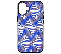Coque Pour Iphone 16+ Plus Silicone Illusion D'optique Vague Bicolore Mobile Design Mirage Antichoc Telephone Triangle Losange Apple