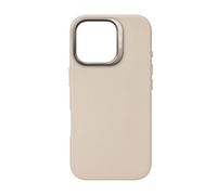 Coque pour iPhone 16 Pro Antichocs en Cuir Compatible MagSafe Beige