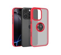Coque pour iPhone 16 Pro Bague Métallique Support Vidéo Rouge