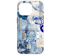 Coque pour iPhone 16 Pro Collage d’été Bleu Méditerranée Vacances Scrapbook