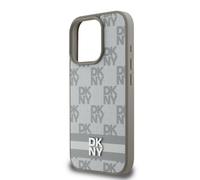 Coque pour iPhone 16 Pro Élégante avec Motifs à Carreaux et à Rayures Beige