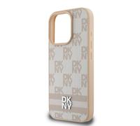 Étui DKNY pour iPhone 16 Pro 6.3 rose étui rigide Checkered Pattern & Printed Stripes