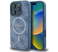 Coque pour iPhone 16 Pro - Guess 4G Ring Classic Classic Logo MagSafe (GUHMP16LG4G4GFRB) - Bleu Bleu G