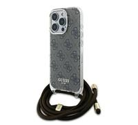 Coque pour iPhone 16 Pro - Guess Crossbody Cord 4G Print (GUHCP16LHC4SEW) - Brown