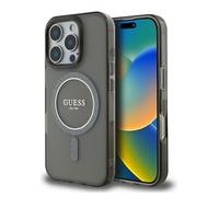 Coque pour iPhone 16 Pro MagSafe avec Cercle Pailleté Guess Noir