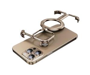 Coque pour iPhone 16 Pro Max/16 Pro, compatible avec MagSafe avec béquille magnétique en aluminium, design sans cadre, ultra fine, légère, élégante et minimaliste (désert, 16 Pro Max)