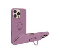 Coque pour iPhone 16 Pro Max Bague Support Silicone Flexible Violet