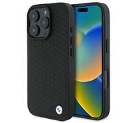 Coque pour iPhone 16 Pro Max - BMW - Signature Cuir - Élégant - Rigide - Noir