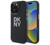 Coque Pour IPhone 16 Pro Max DKNY En Silicone Noir Logo Brillant
