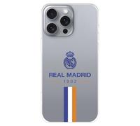Coque pour iPhone 16 Pro Max du Real Madrid 1902 transparente pour protéger votre téléphone. Couche en silicone souple sous licence officielle Real Madrid