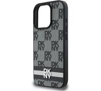 Coque pour iPhone 16 Pro Max Élégante avec Motifs à Carreaux et à Rayures DKNY Noir Noir G